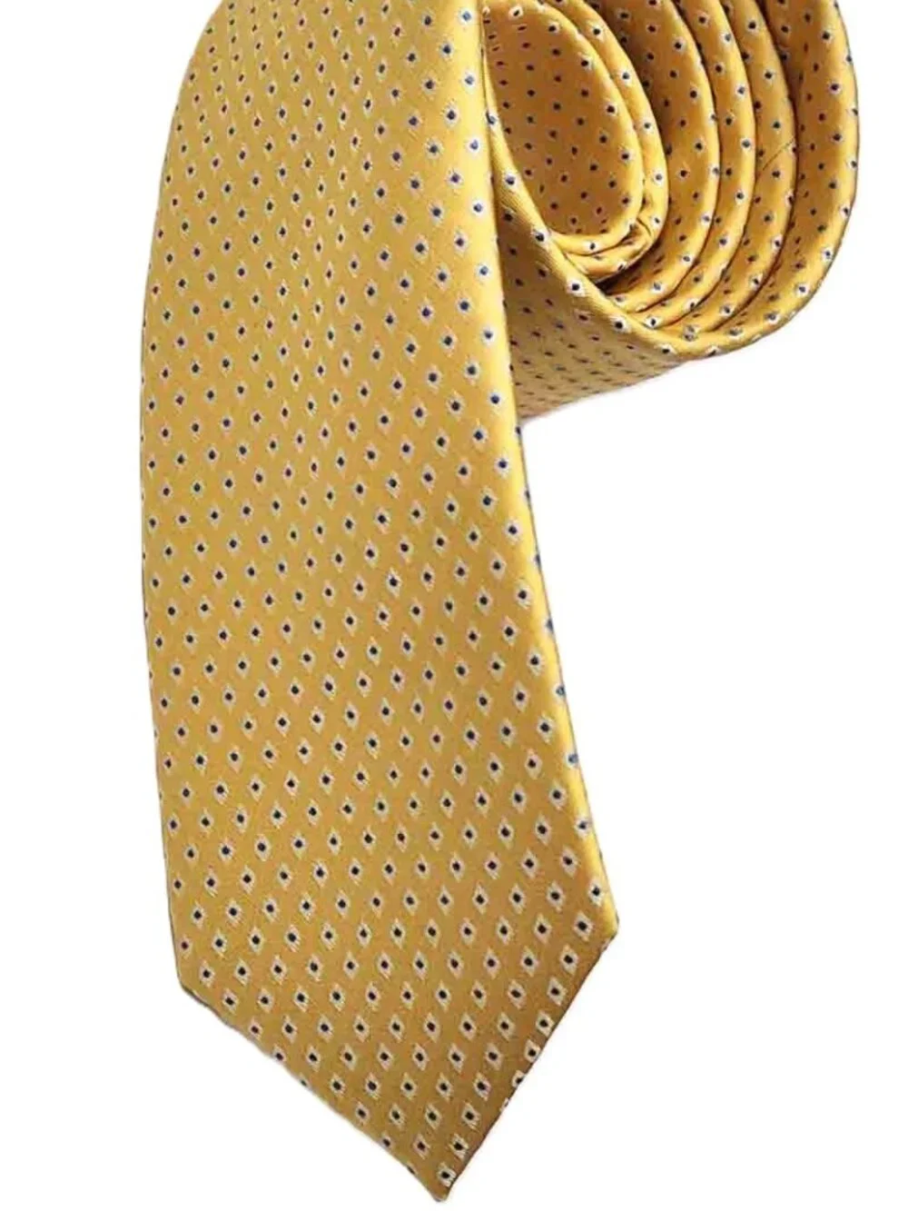 Andrea Franceschi Roma Italy Yellow Italian Silk Tie Men's Long